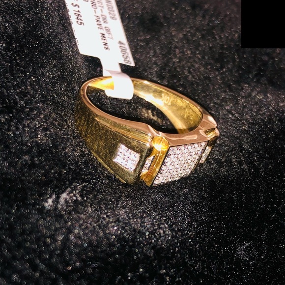 10k solid gold REAL Diamond mens ring Custom made - Picture 4 of 7